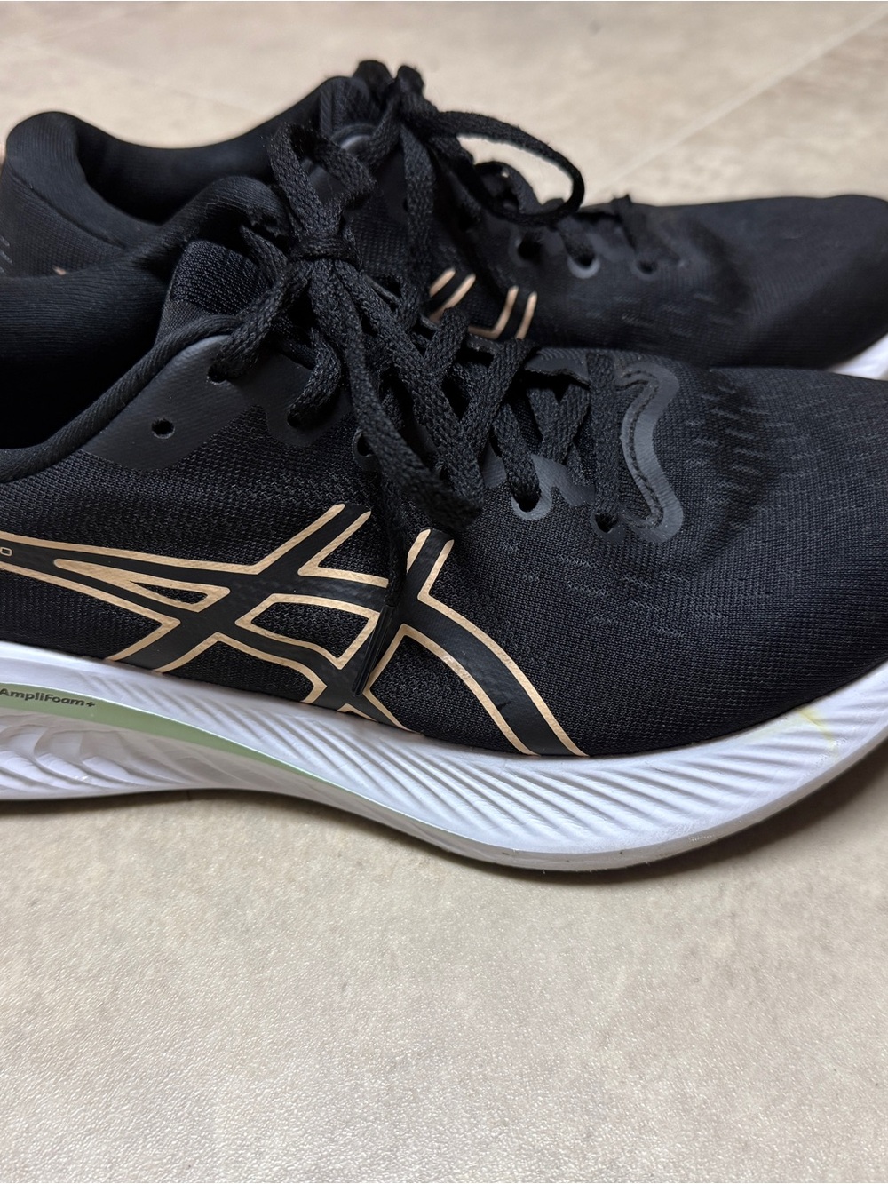 ASICS Black Athletic Sneakers with Gold Logo
